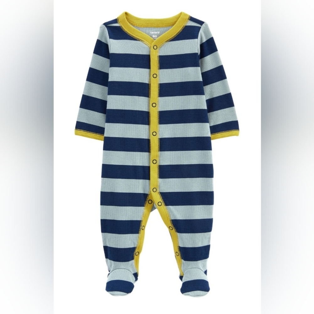 Carter's Baby Striped Snap-Up Cotton Blend Sleep & Play Pajamas